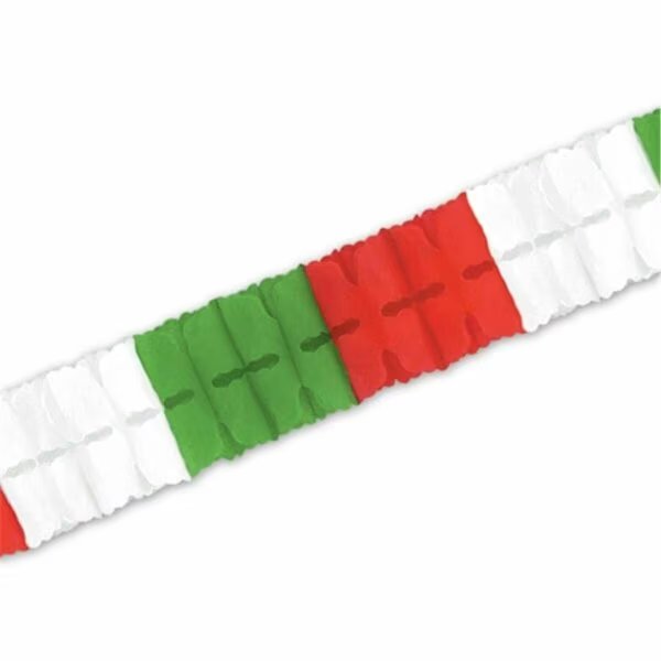 Leaf Garland - Red- White- Green, Beistle Co, Mfr#: 55627-RWG